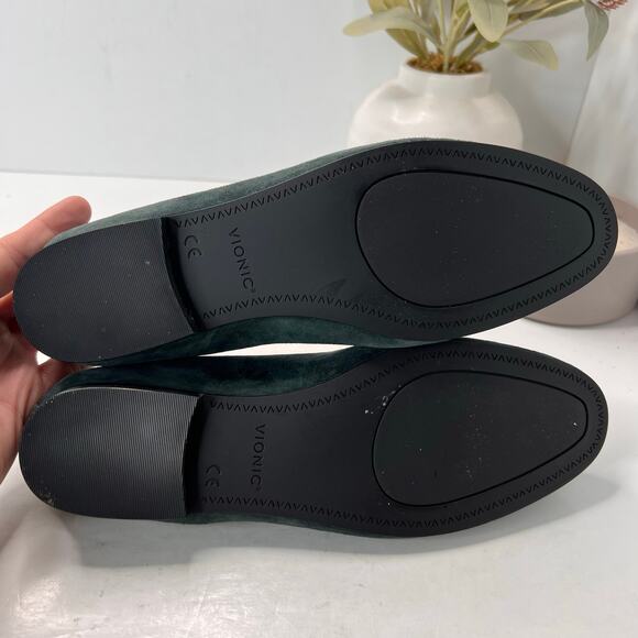 Vionic Willa II Slip-on Suede Slip On Loafer Green Women's 7.5 M Tried On - Picture 8 of 9